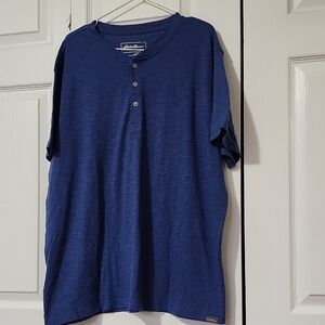Eddie Bauer Men's Navy Short Sleeve Henley
